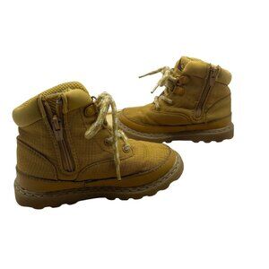 Zara‎ Baby Unisex Toddler Kid Brown Side Zip High Top Hiking Boots Size 7